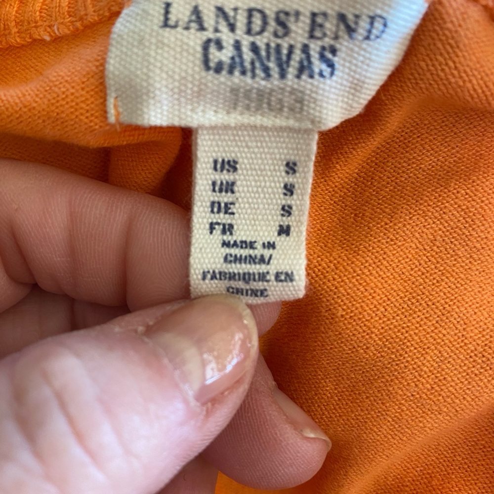 Final-Gone 11/17! Lands End Canvas Orange button down cardigan sweater - Picture 5 of 6